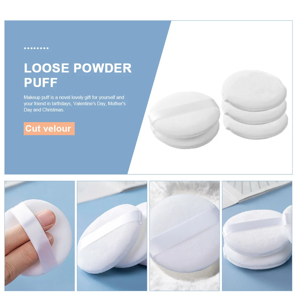 5 قطع من بودرة المكياج، وسادات ناعمة متينة لخافي عيوب الأساس وأحمر الخدود وإكسسوارات مكياج الوجه #3