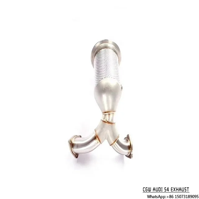 High Flow Performance Exhaust Downpipe  With Catalytic for S4 S5 B9 Header