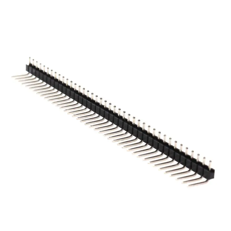 10 Pz/lotto 2.54mm 1*40p 90 gradi ad angolo Retto Singola Fila Maschio R/A 40 Pin Header Positivo PCB Board Connettore Pinheader