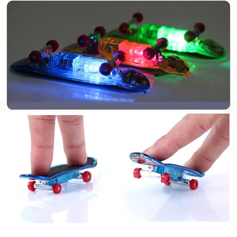 1/2/3Pcs LED Light Mini Frosted Finger Skateboards Toy For Child Fingerboard Professional Finger SkateBoard Basic Fingerboars