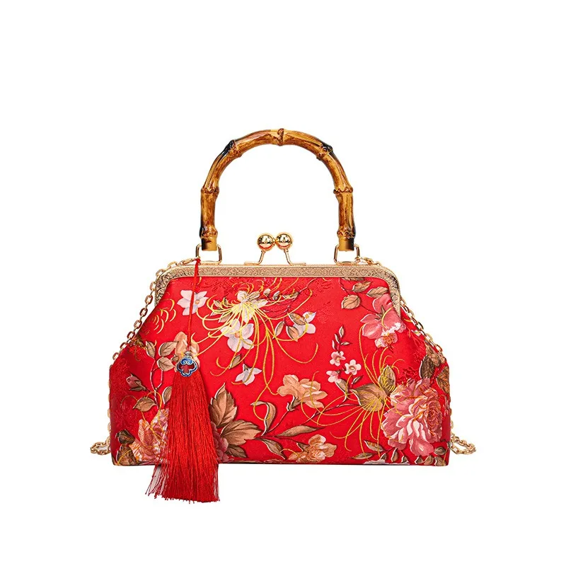 

Дизайнерская верхняя сумка в стиле ретро, женская сумка через плечо, кошелек, роскошная сумка Cheongsam, модные цветы, женские сумки на плечо, сумка
