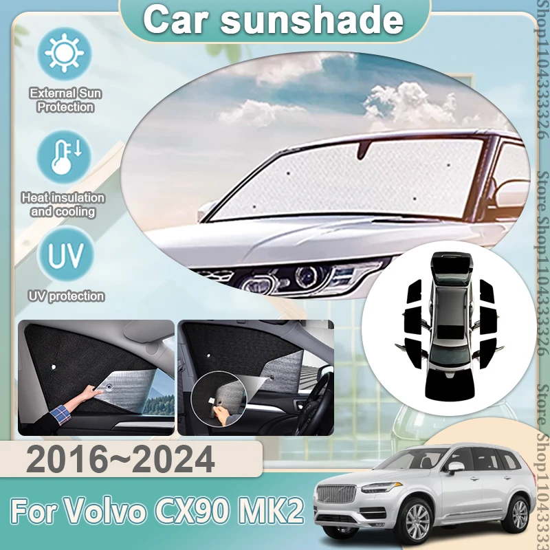 

Full Coverages Sunshades For Volvo XC 90 CX90 MK2 2016~2024 2018 2020 Reflector Shade Visor Sunscreen Window Protection Shade