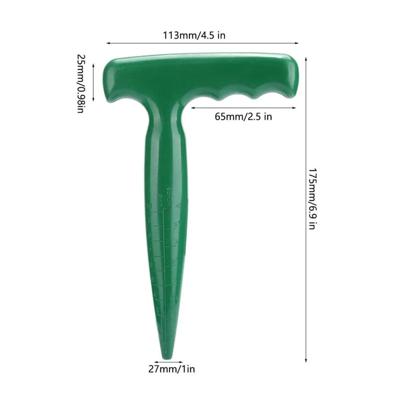 يده حديقة ثقب الناخس مقياس واضح أدوات زراعة خفيفة الوزن حفر ثقب أداة البذر البذور موزع لحفر ثقب #4