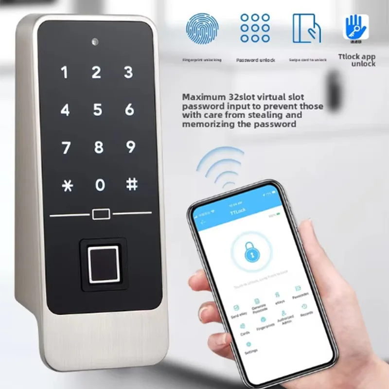 Manufacturer All Password Cabinet  Smart Card Locker Room Cabinet Storage Electronic Door  Smart Lock Fingerprint