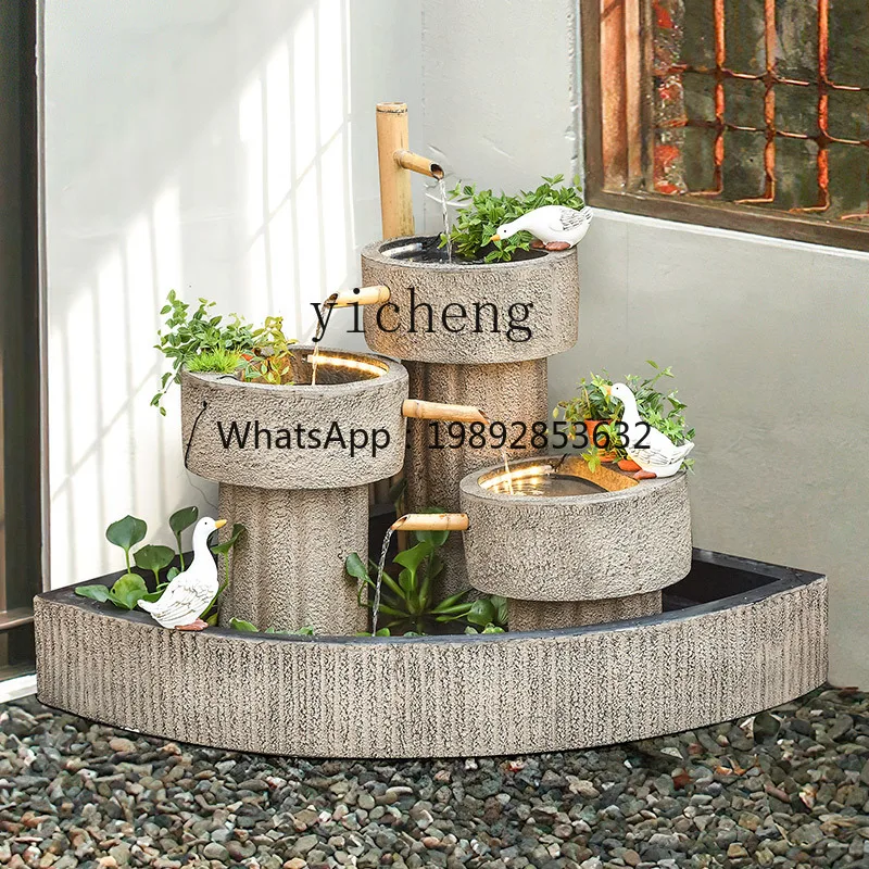 

Fish Pond Water Landscape Decoration New Chinese Style Outdoor Courtyard Garden Pond Arrangement Circulating Water Ornament