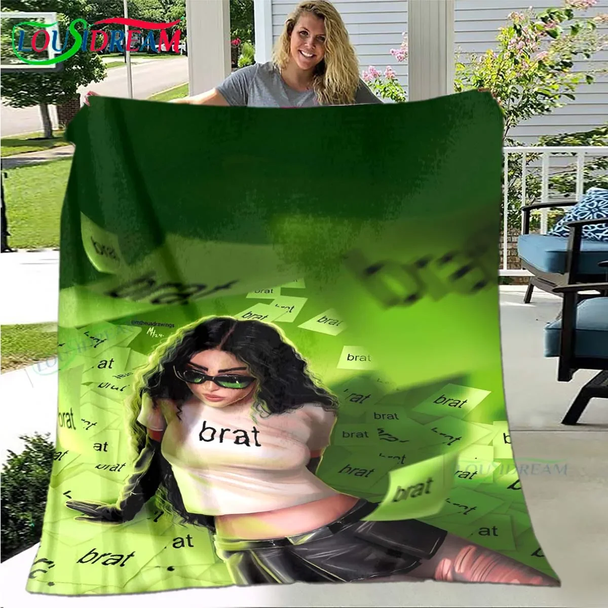 U.K. Pop Singer C-Charli Brat X-Xcx Four Seasons Blanket Sofa Cover Travel Bed Plush Blanket Travel Office Break Blanket Gift