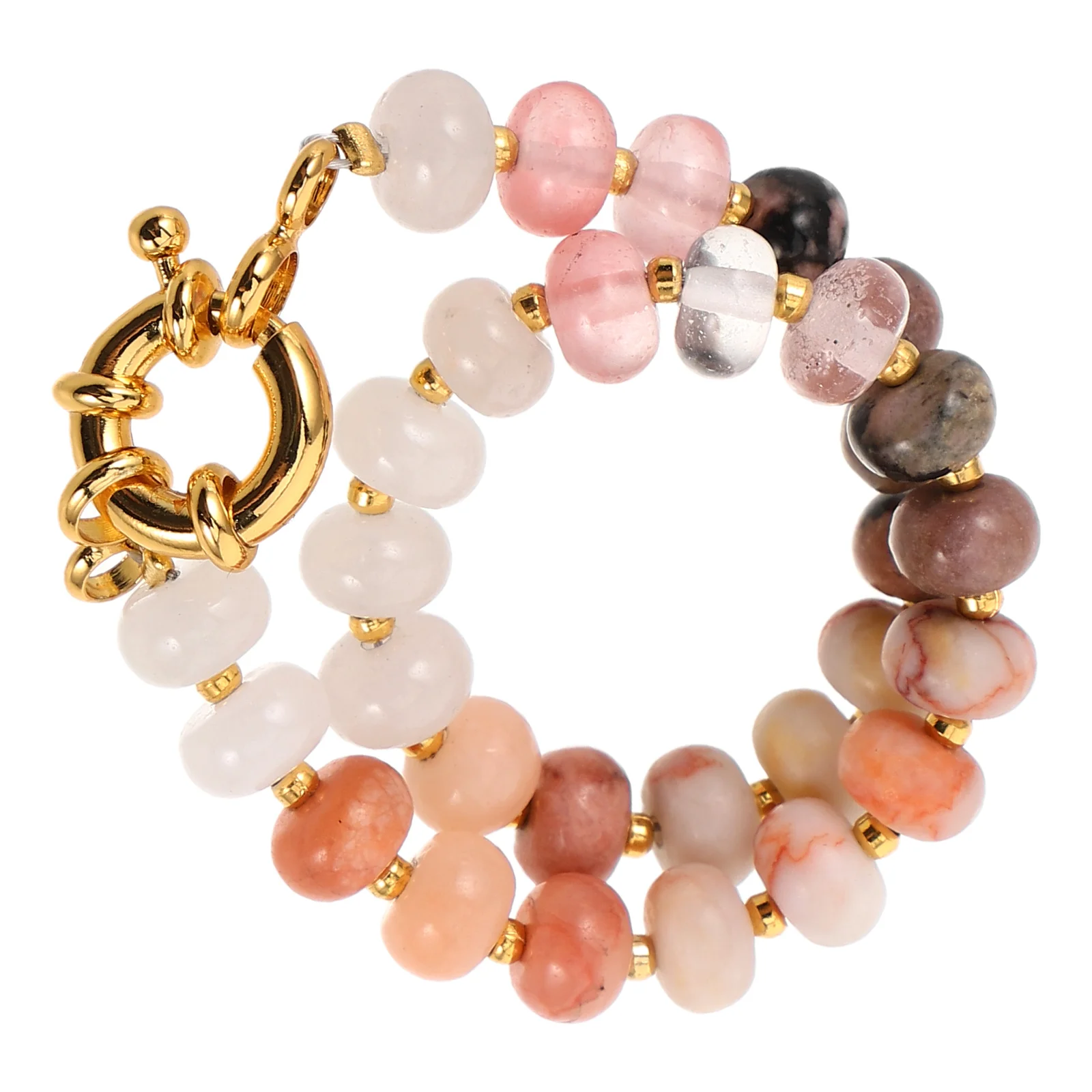 

Boho Handmade Stone Beaded Bracelet For Women Crystal Beads Stretch Design Beach Festival Accessories Natural Bohemian Wristband