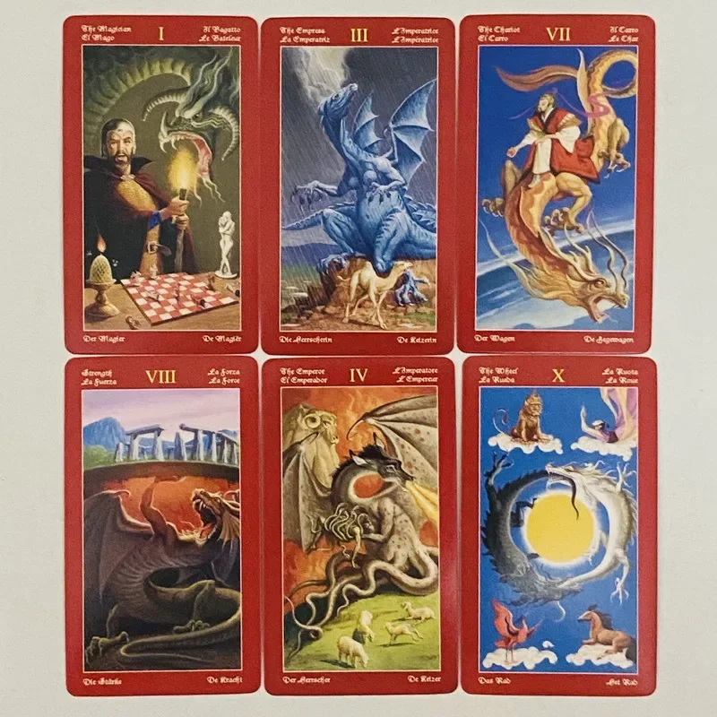 

78 шт. карты Таро с драконами, английские драконы Таро де Лос, различные драконы в колоде, карты Oracle, судьба, гадание