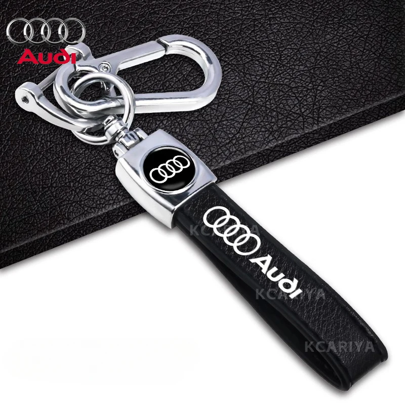 

For Audi S3 S4 S5 S6 RS3 RS4 RS5 Q2 Q3 Q5 Q7 Q8 SQ5 TT A3 A4 A5 A6 Car leather keychain rope pendant for men and women pendant