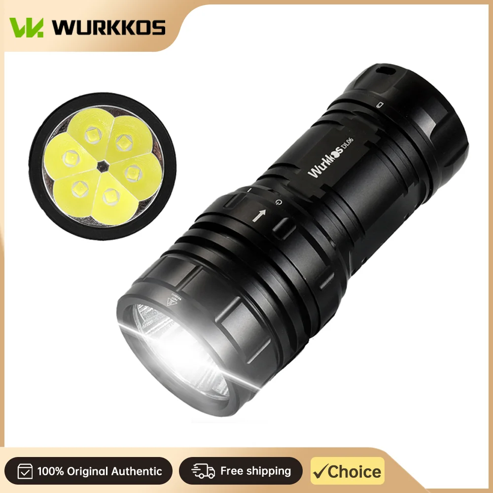

Подводный фонарь Wurkkos DL06, 15 000 люмен, перезаряжаемый, светодиод XHP50.2, мощный профессиональный подводный светильник