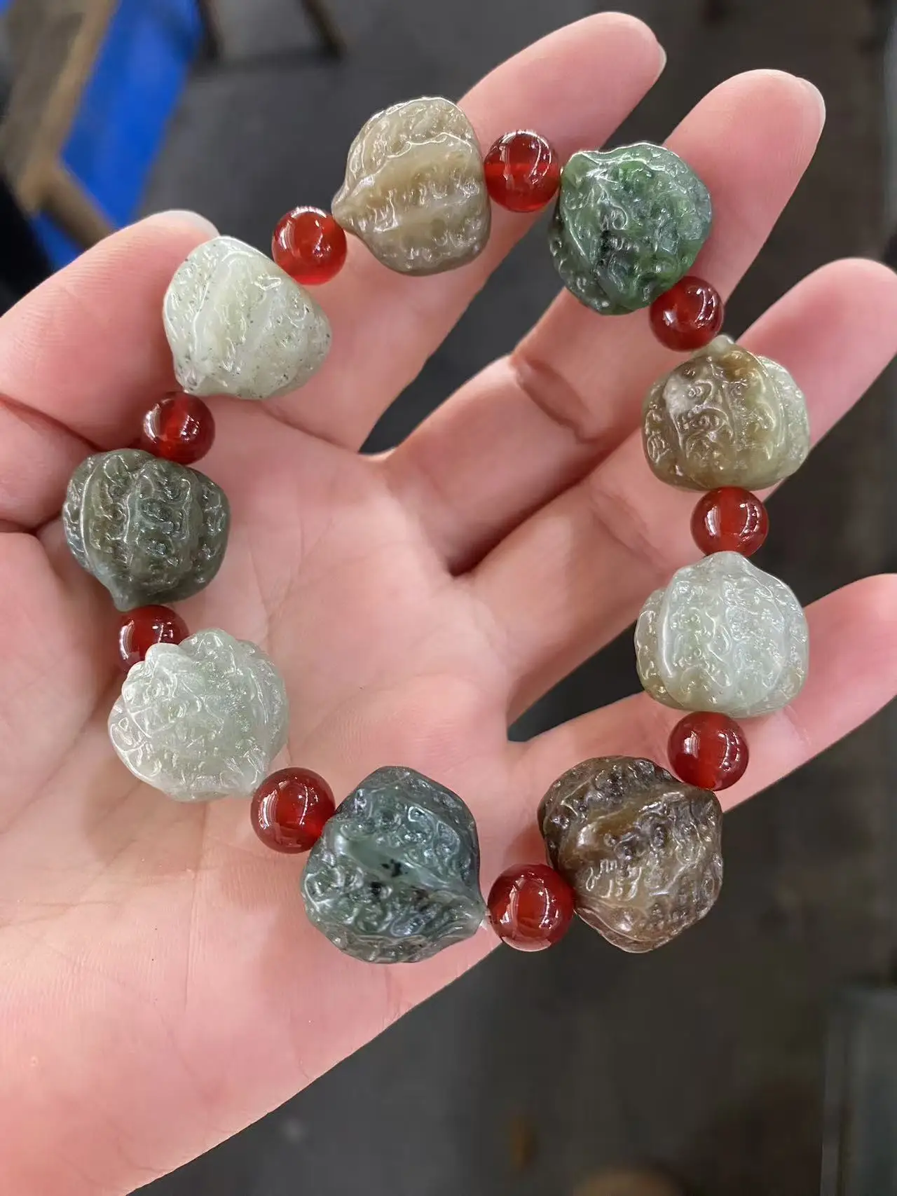Certified High Quality Boutique Hetian Jade Bracelets Beaded Bangles Lucky Multiple gemstones Color FINE Jewellery