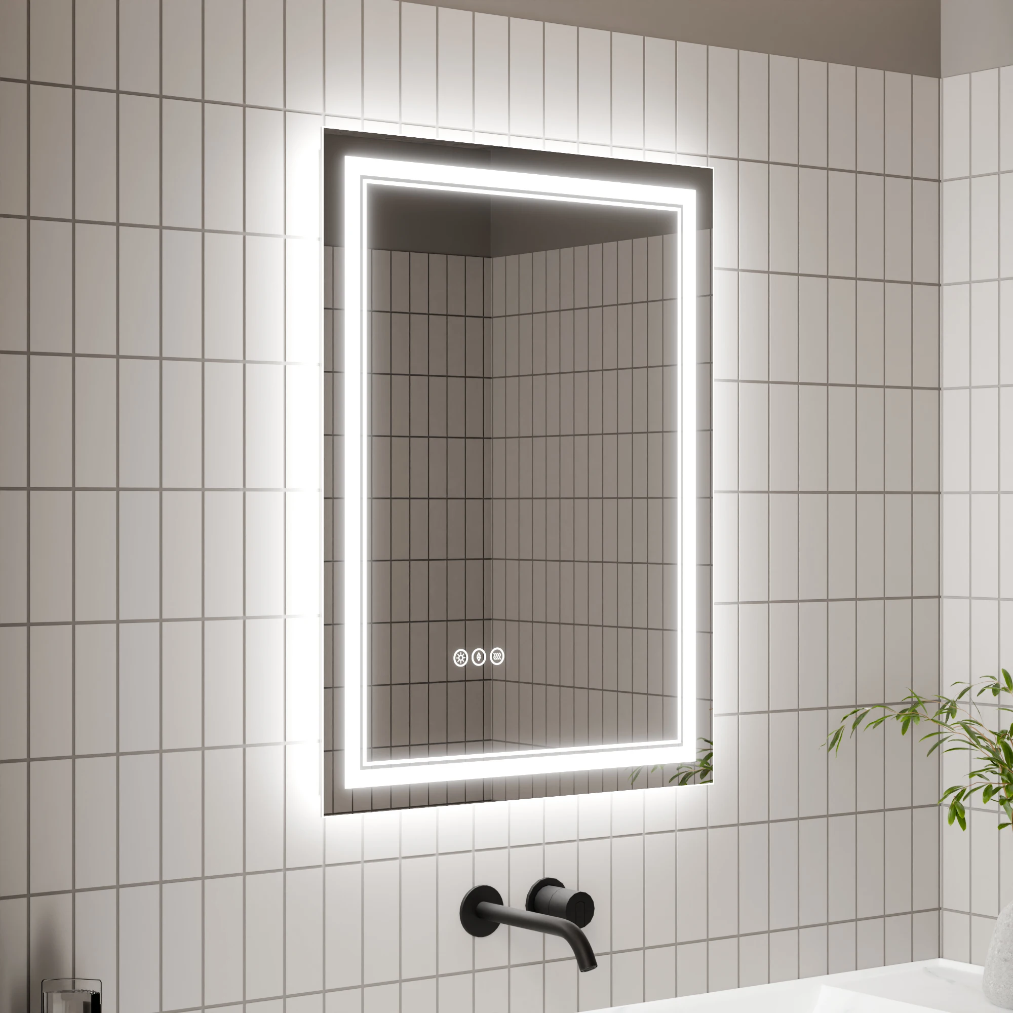 24x32 inch LED Bathroom Vanity Mirrors with Lights, Mirrors for Wall with Smart Touch Button And Anti-Fog Mirror