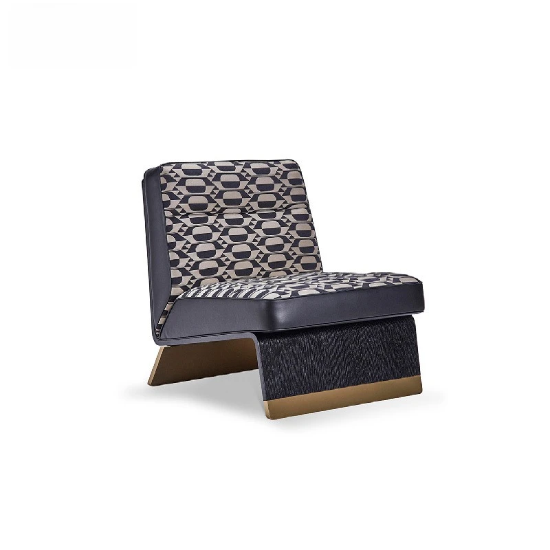 

Italian minimalist designer casual leather art sofa single chair light luxury villa living room creative balcony