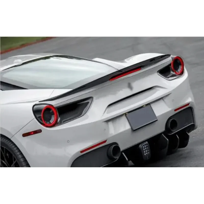 For Ferrari 488 Spider GTB 2015 2016 2017 2018 2019 2020 2021 2022 Real Carbon Fiber Car Rear Trunk Wing Lip Spoiler