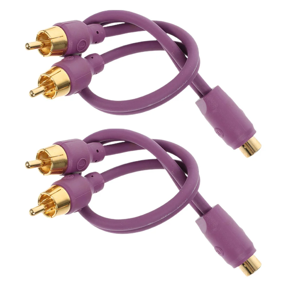 

2 Pcs Car Audio Modification Splitter Cable Cables Rca Para Coaxial Amp Wiring Y Line Converter