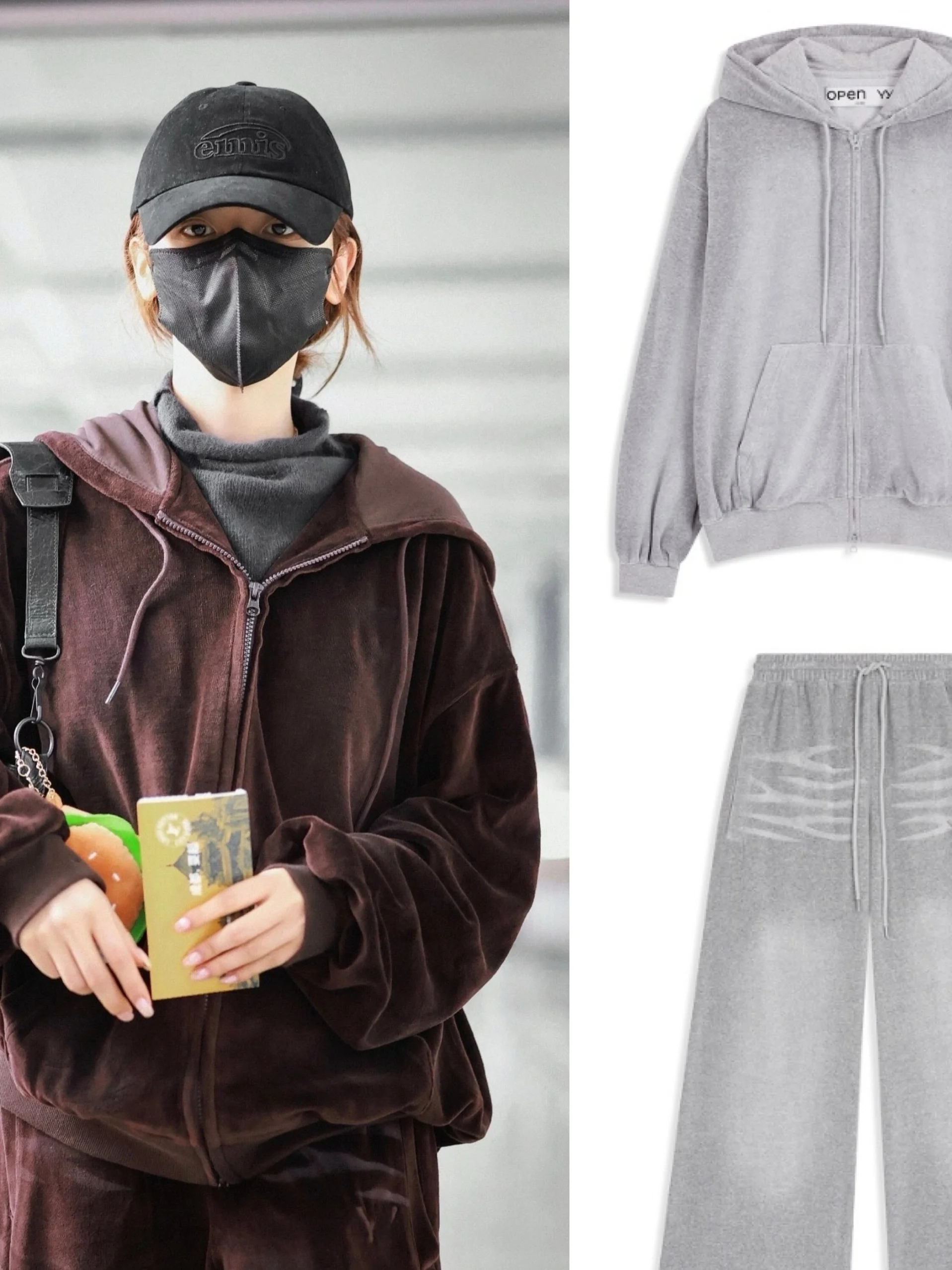 

Бархатный свитшот на молнии с капюшоном, комплект брюк-джат, свободный крой, женская осенняя коллекция Faion, простые длинные брюки-свилка