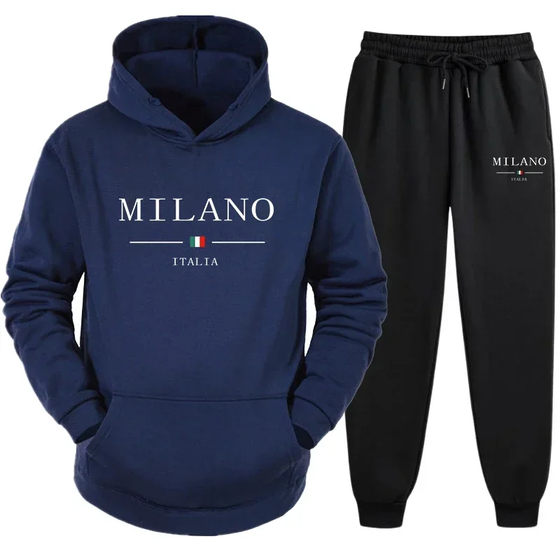 

High-quality Men's Suit 2025, casual jogging and outdoor sports, sweatpants, sweatshirts, fashionable and comfortable hooded spo