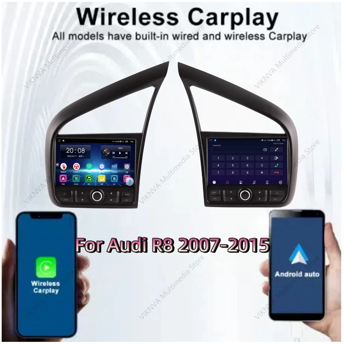 

Android 14.0 Car Radio Navigation GPS Multimedia video Player For Audi R8 LHD Head Unit Auto Stereo Carplay DAB+ Bluetooth