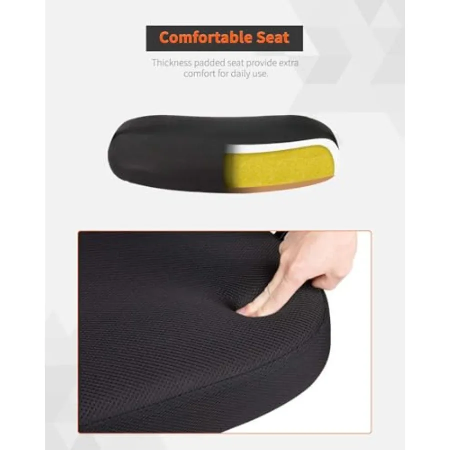 كرسي مكتب منزلي مريح مع تصميم شبكي متوسط الظهر لمجلسات العمل المريحة والساعة الطويلة ودعم قطني قابل للتعديل والذراع