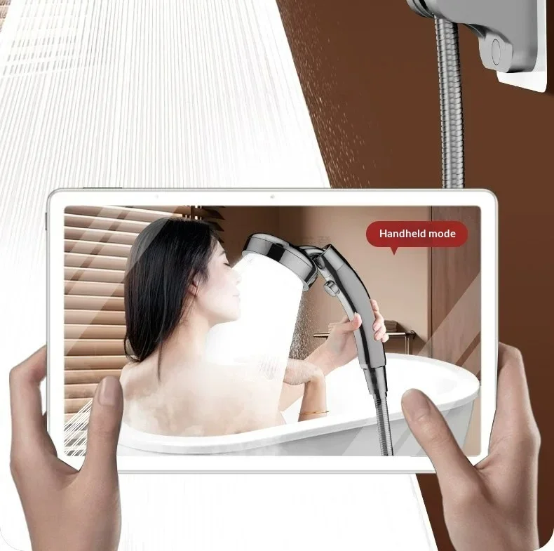 Verstellbarer Handbrausekopf mit Hochdruck-Duschsprüher und Ein-Klick-Wasserstopp-Düse für Haushalt und Badezimmer – Detail 3