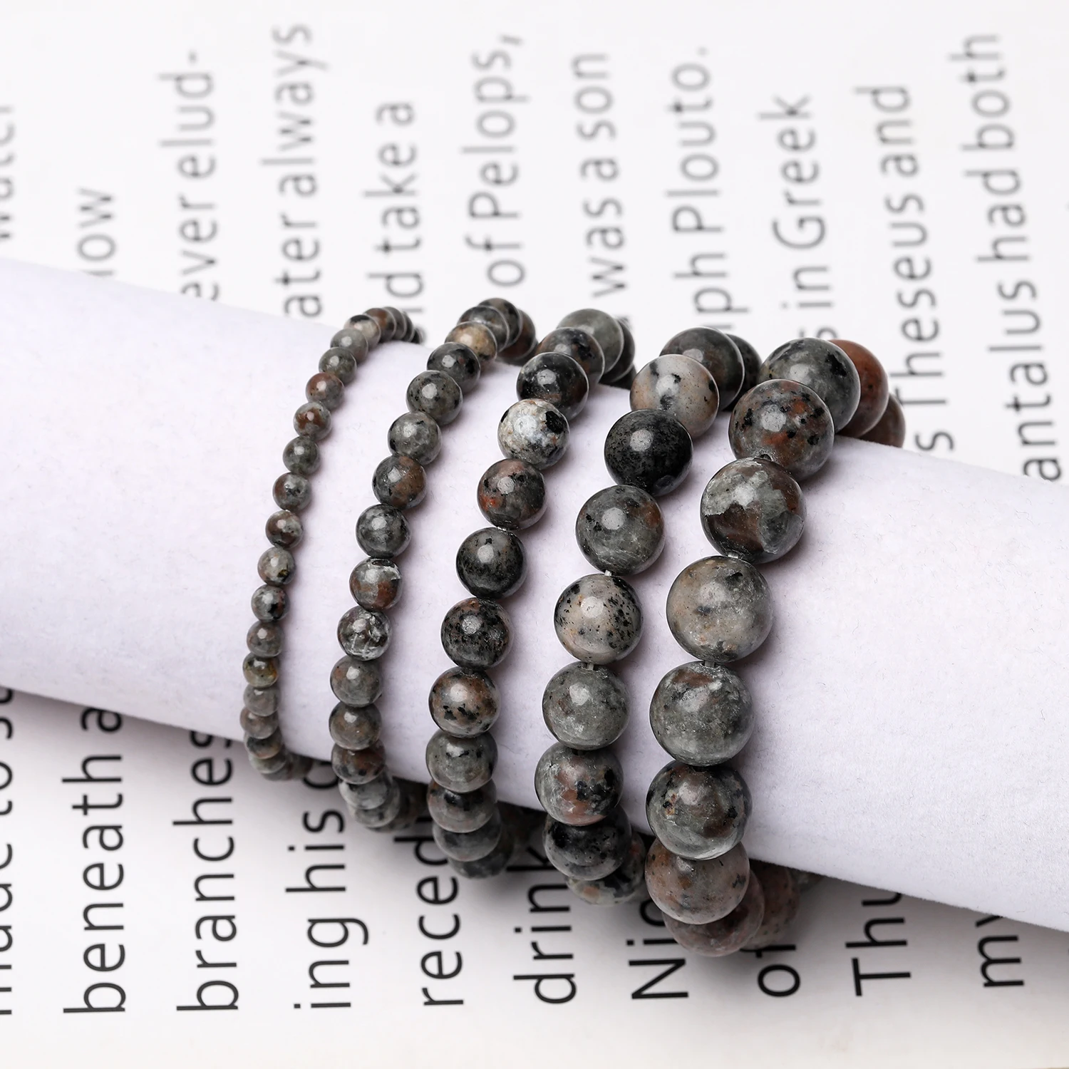 1pcs 4/6/8/10/12mm Natural Flame Stone Bracelet Beads Yooperlite