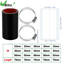 Uxcell-mangueira de silicone reta para carro, tubo intercooler com grampos, 76mm, l, 22mm, 25mm, 28mm, 30mm, 35mm, 42mm, 54mm, 65 milímetros, 83 milímetros, identificação