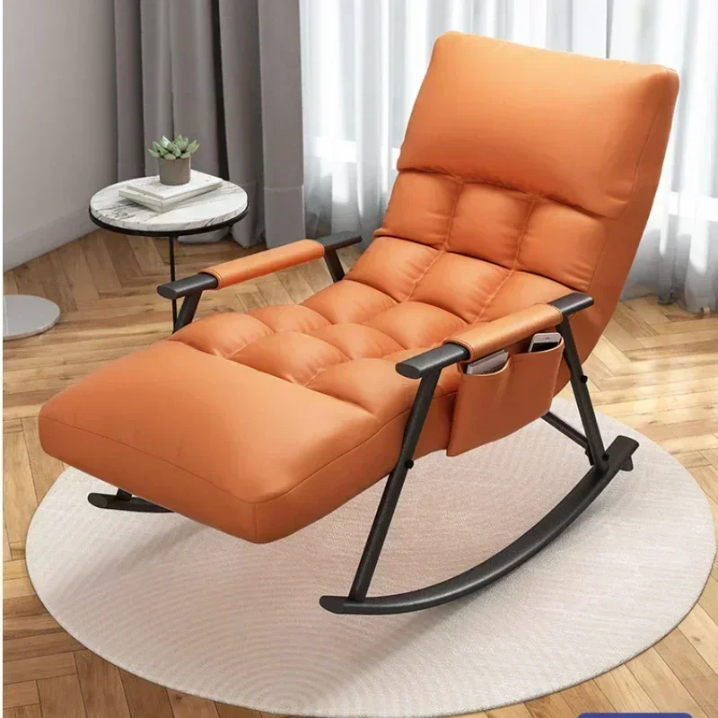 Adult Rocking Chair Living Room Relaxing Lounge Armchair Bed Balcony Sun Recliner Foldable Storage Lazy Sofa Furniture