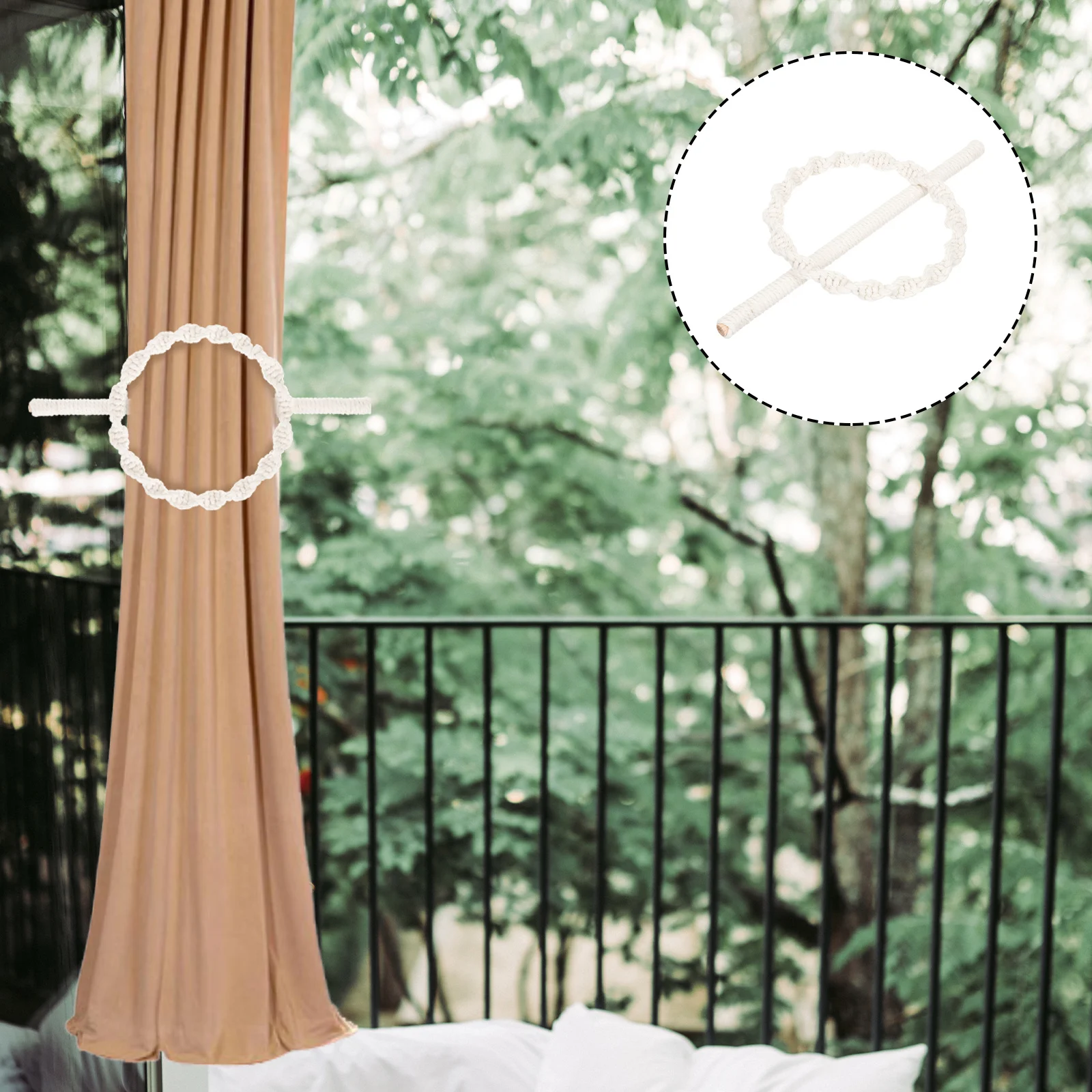 

1 set 1 Set Of Bohemian Cotton Tieback Hand-Woven Woven Curtain Buckle For Home Living Room Kitchen Decoration Curtain