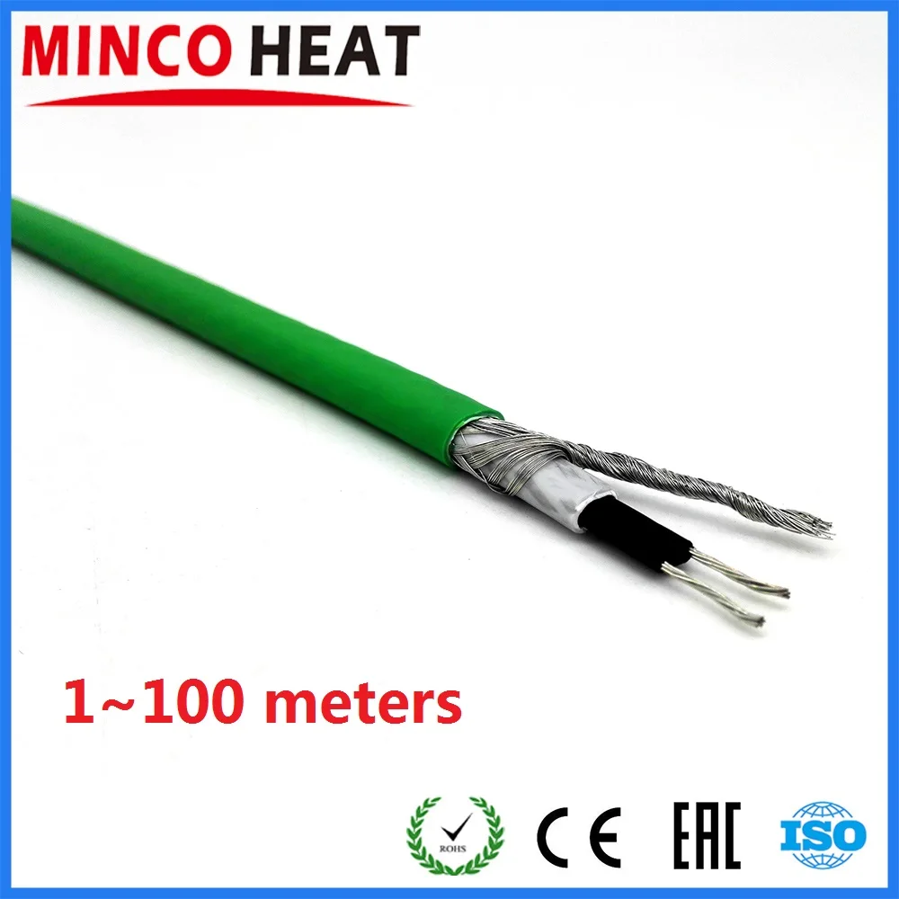 MINCO HEAT 1~100m 110V 220V Pipe Anti-Freeze Protection Self-regulating Heating Cable Wire for Roof Deicing