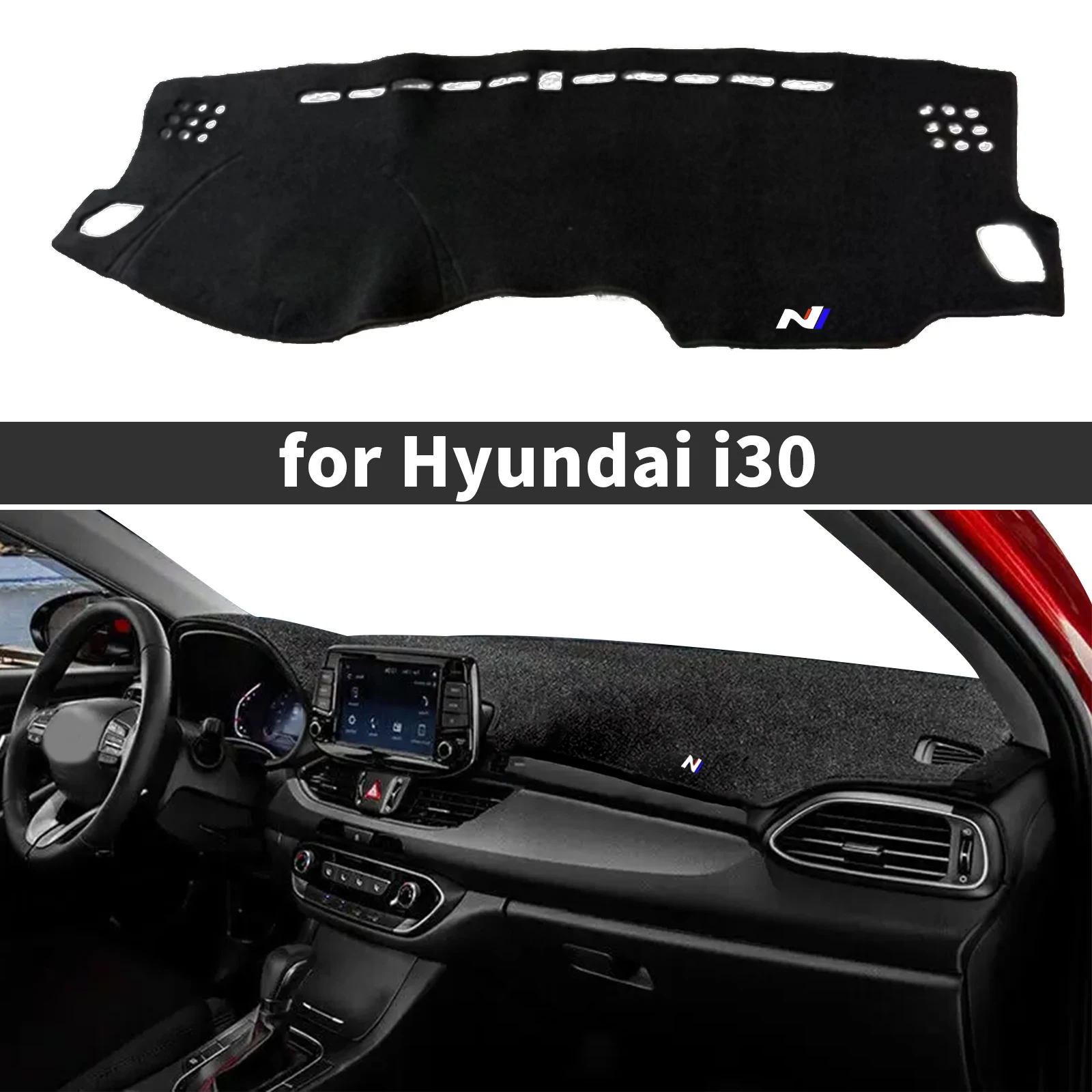 

fit for Hyundai i30 2017-2023 N-line N Style Car Dashmat Accessories Dashboard Cover Pad DashMat Sunshade Protective Carpet