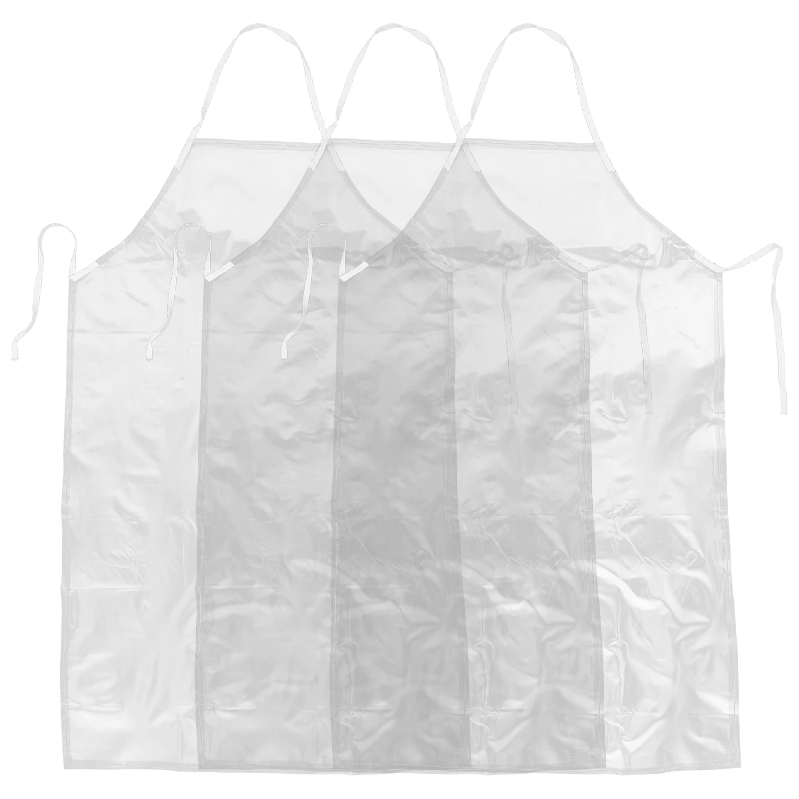 

3pcs Waterproof Pvc Kitchen Apron Oil Resistant Stain Resistant Easy Clean Home Hotel Restaurant Use Washing Apron For Baking