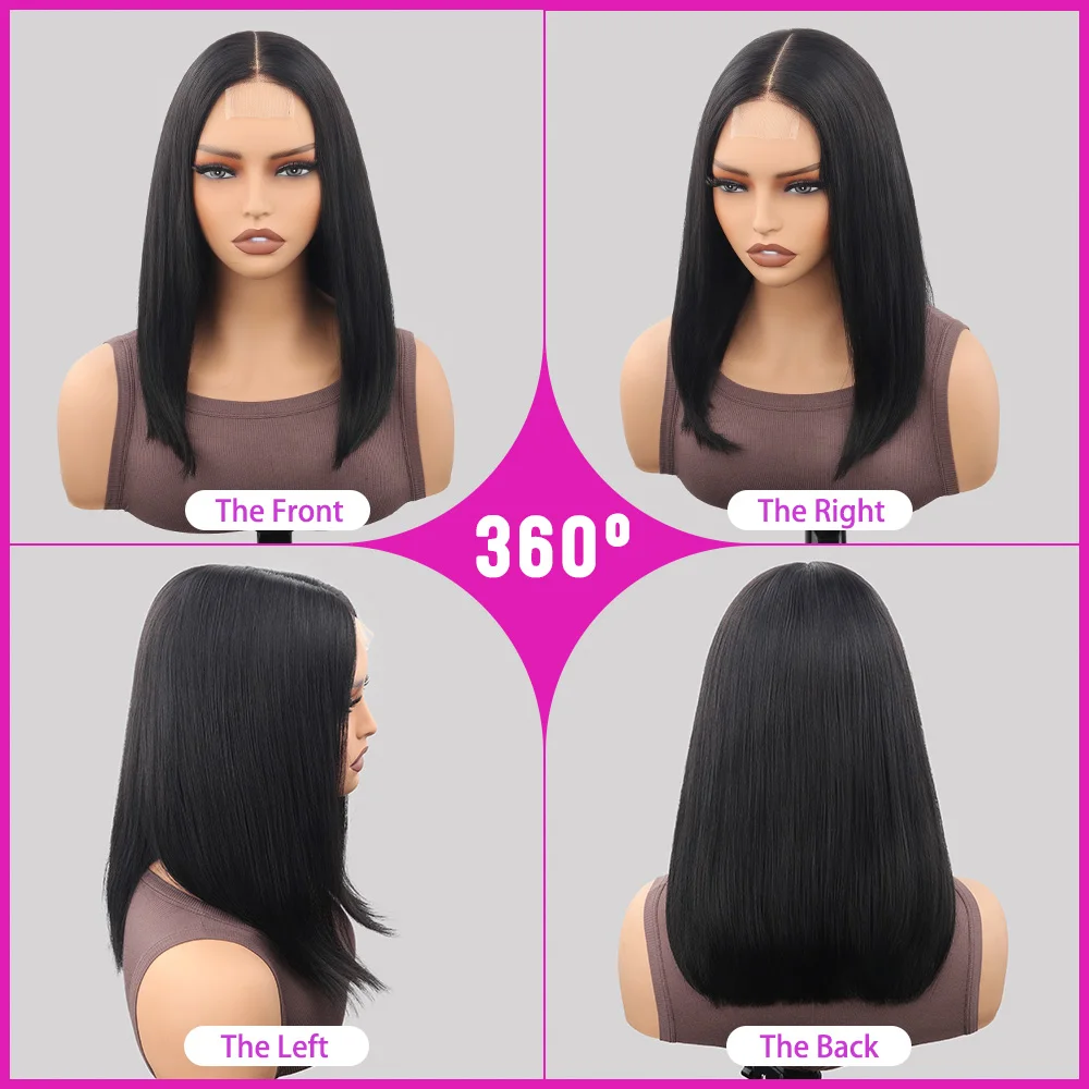 180% Density bone straight bob wig