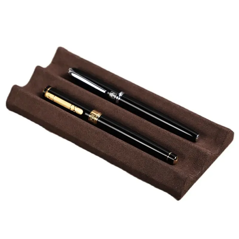 الجلود حامل قلم حبر منظم سطح المكتب القلم عرض علبة تخزين قلم حبر جامع المنظم اللوازم المكتبية #4