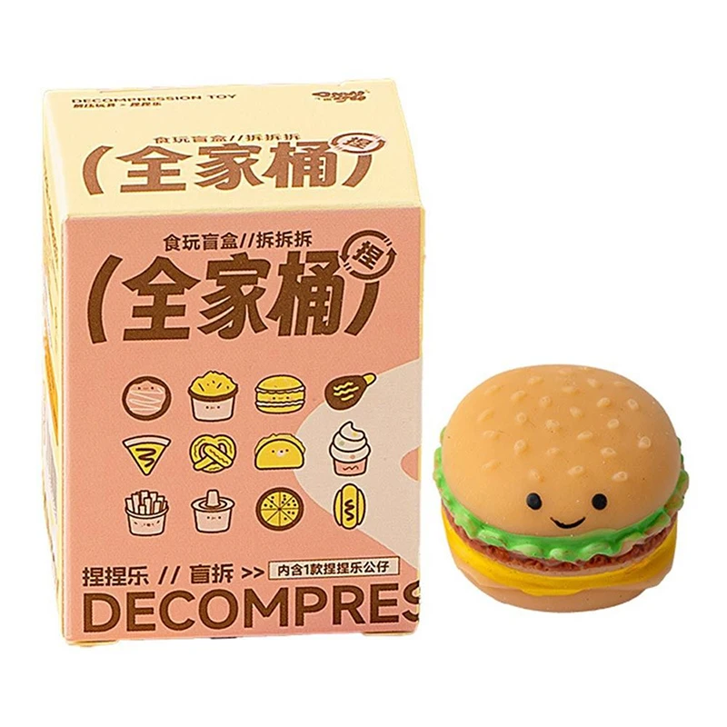 Soft Food Burger French Fries Pizza Squeeze Toys TPR Kawaii Gnocchi Knead Stress Relieving Toys Fidget Relax Kids Toys Gifts