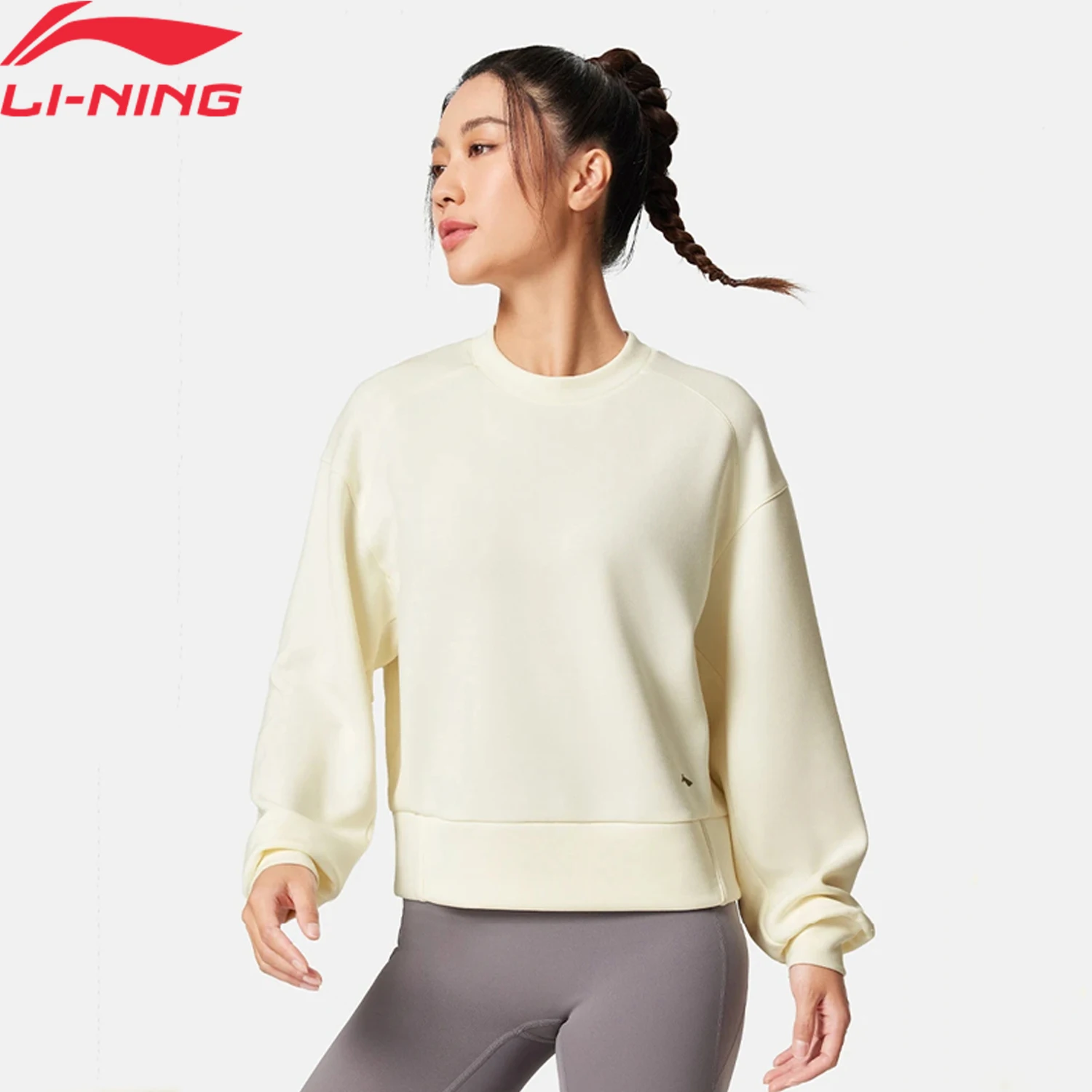 

Li-Ning Women Training Sweatshirt Loose Fit Round Neck 47%Modal 45%Polyester 8%Spandex LiNing Fitness Gym Pullovers AWDV508