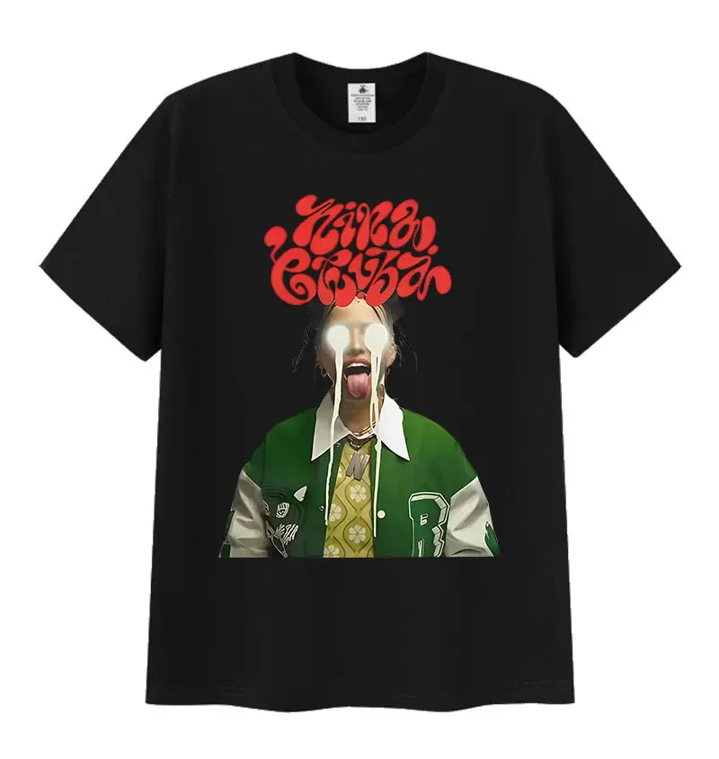 

2025 Men's Fashion Figure Nina Chuba Arena album print 100% pure cotton short-sleeved T-shirt Retro Hip-hop clothing