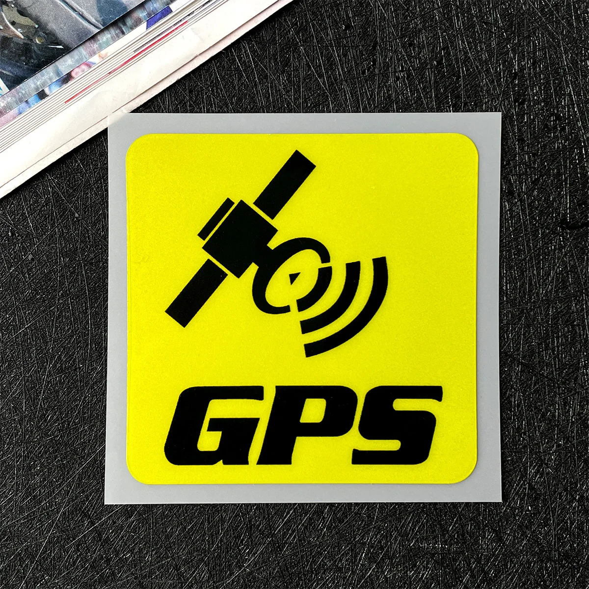 4PCS/Set Yellow & Black GPS Warning Vinyl Sticker Waterproof Decals for Car Motorcycle Vehicle Security