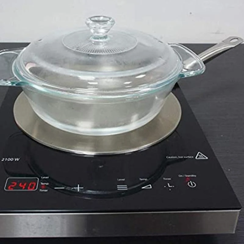 

Heat Diffuser Simmer Ring Plate Stainless Steel with Hand Induction Adapter Plate for Gas Stove Glass Cooktop Converters