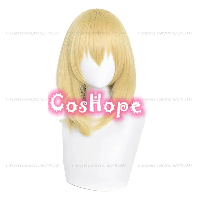 عواء شعر مستعار تأثيري 45 سنتيمتر قصيرة الذهبي الأسود شعر مستعار تأثيري أنيمي تأثيري الباروكات مقاومة للحرارة بيروكات صناعية