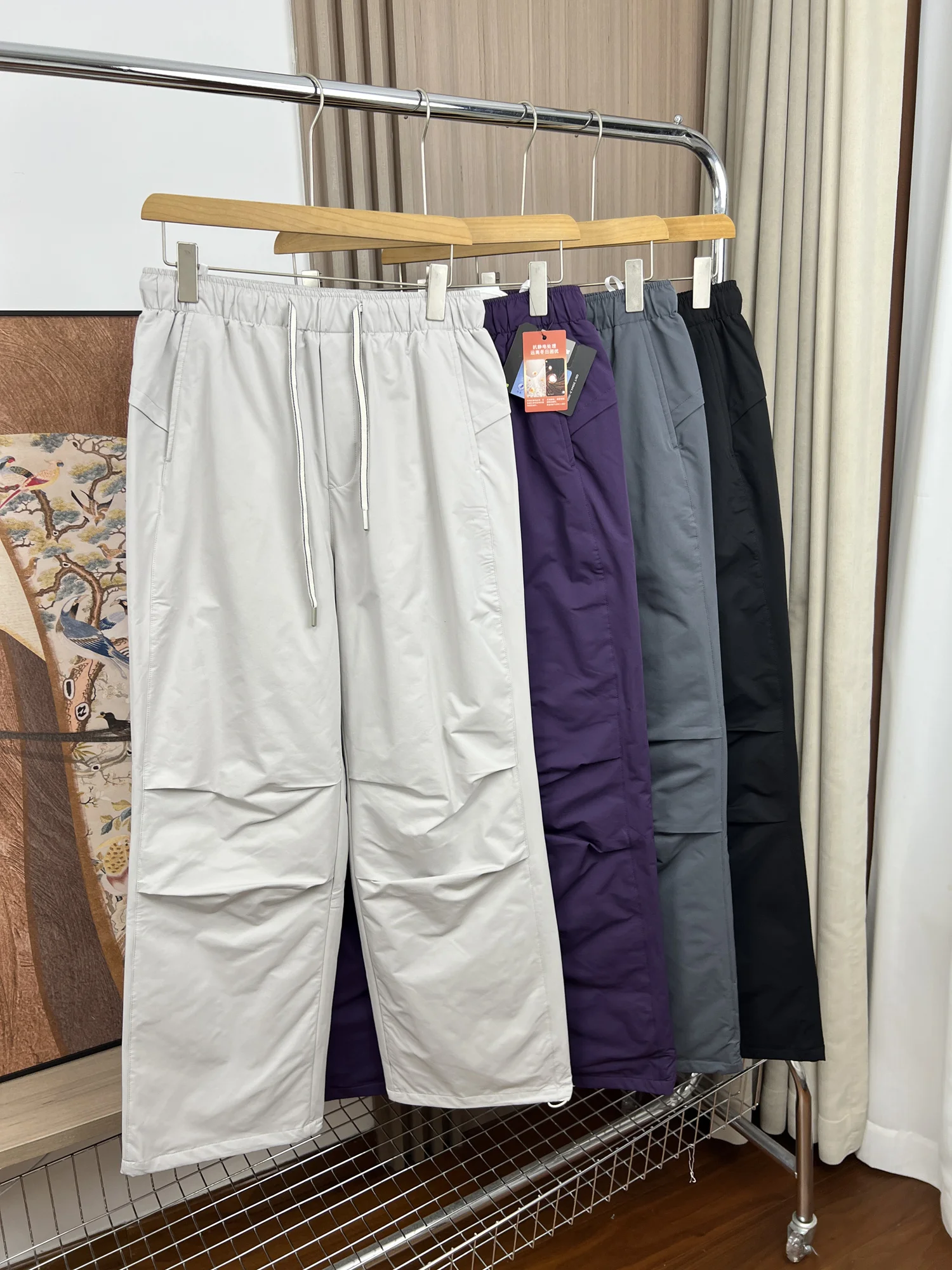 

Waterproof Du down Filling Winter Pants for Men And Women 90% Du down Warmth Youth Casual Long Trousers Trendy Color