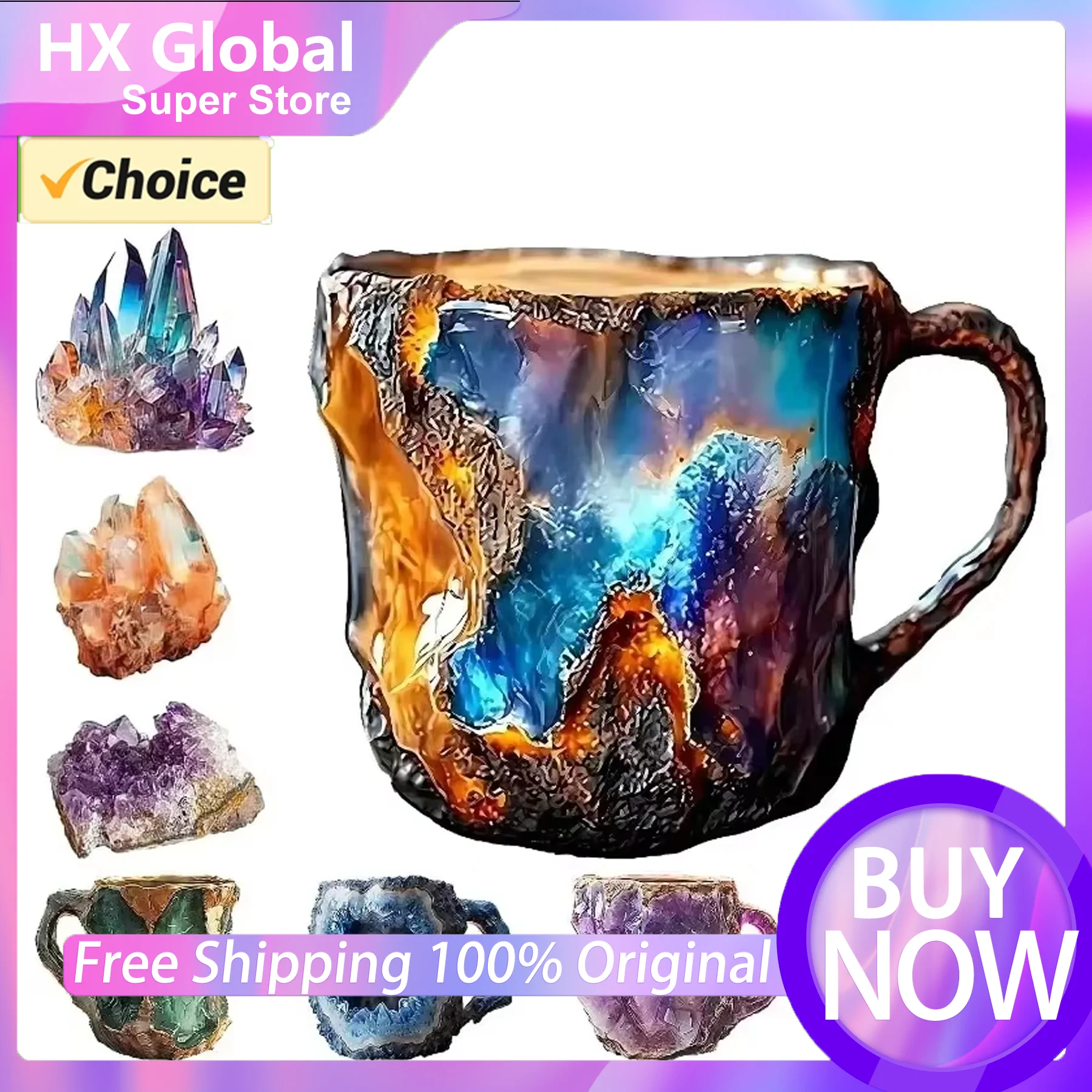 400ml Water Cup Crystal Resin Coffee Cup Elegant Anime Toys Luxury Mineral Large Capacity Beverage Teacup Custom Ware Resin Gift