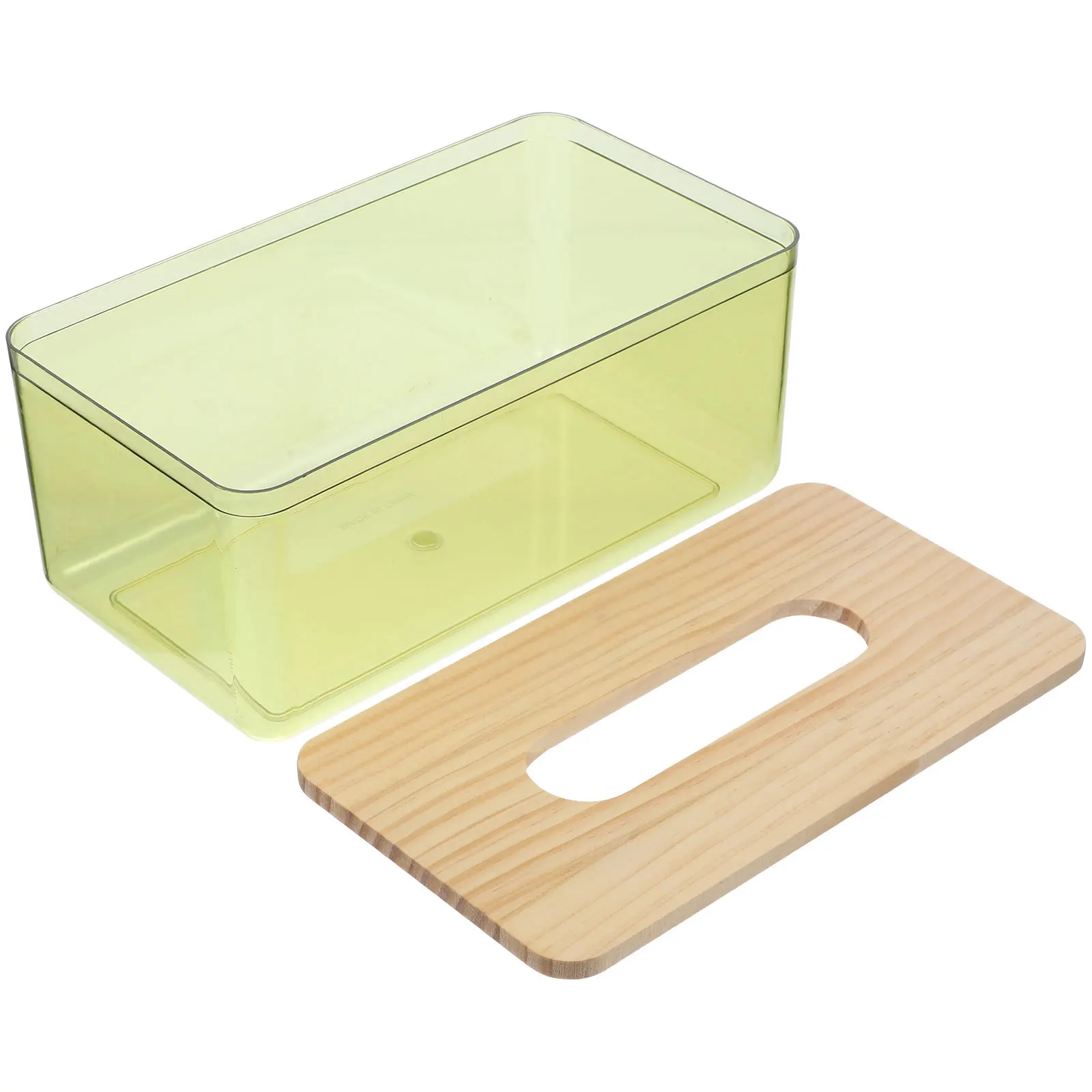 

Modern Tissue Box Holder for Home Office Bathroom Desktop Decoration Napkin Storage Case Smooth Finish with Wooden Lid
