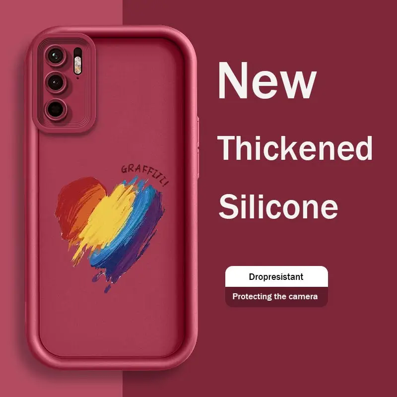 Note10 Graffitl Love Phone Case For Redmi Note 11 11S 10S 10T 10Pro 9 T 9S 9Pro 9Pro 8 8Pro 7 7Pro 7S Shockproof Soft Cover