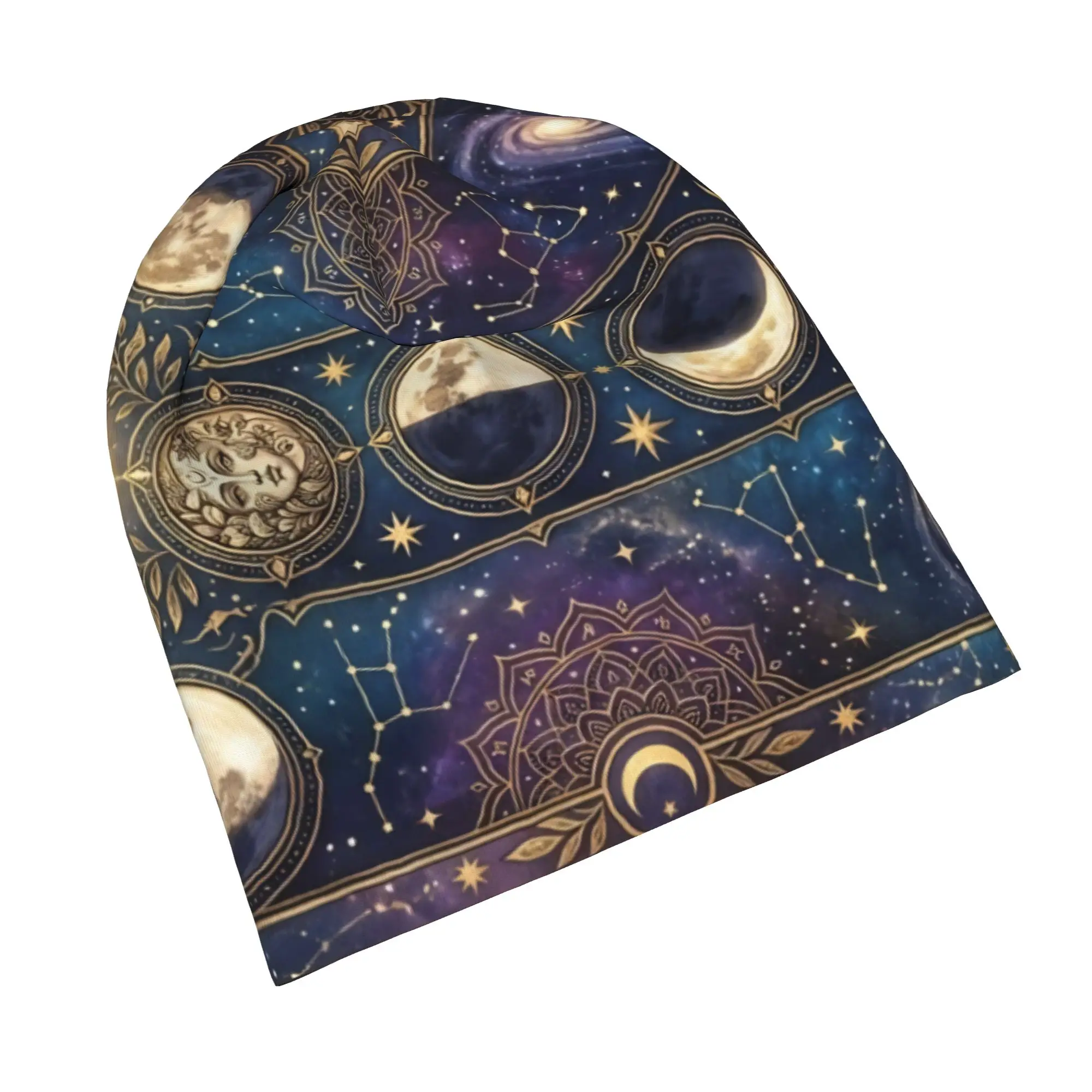 Sun and Moon Bonnet Hats Autumn Winter Street Skullies Beanies Hats Magic Tarot Cards for Men Women Spring Head Wrap Caps