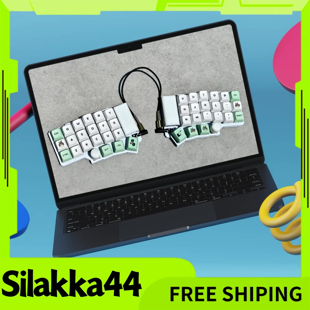 

New Silakka44 Split Keyboard Wired Hot Swap Support Qmk/Vial Keyboard Kit Ergonomics Rp2040zero Customized Pc Gamer Accessories