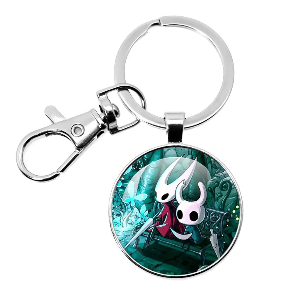 Hollow Knight Game Peripheral Key Chain Glass Key Ring Pendant Backpack Accessories Gift For Game Enthusiasts And Fans