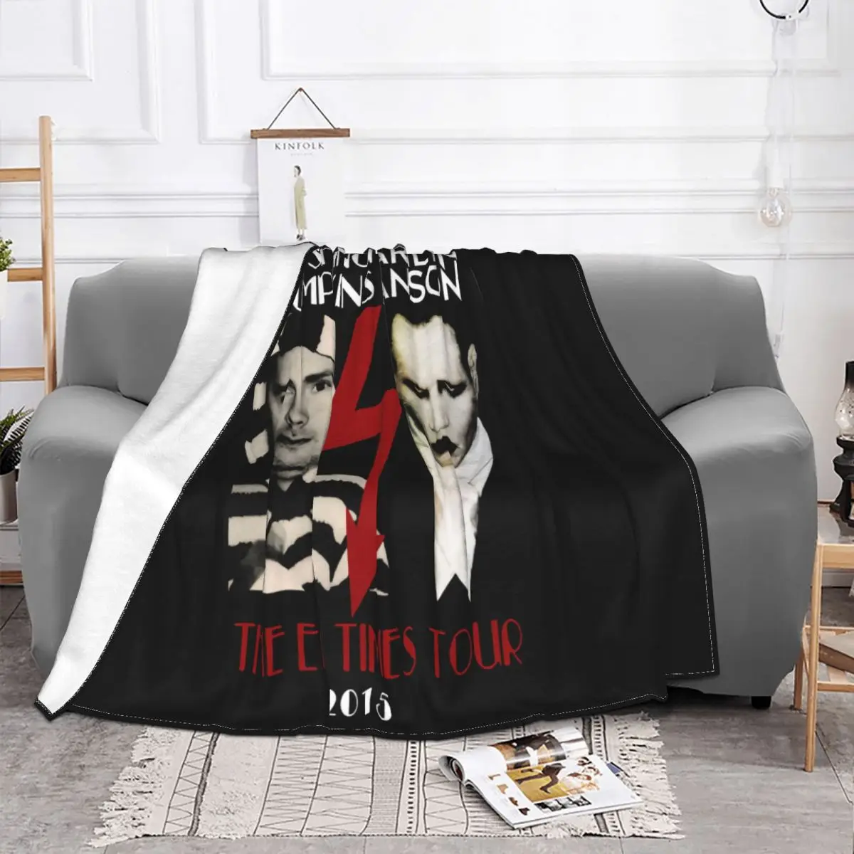 Vintage Marilyn Manson Xl Mm X The Smashing Pumpkins 2 Creative Design Best Selling Autumn Throw Blanket