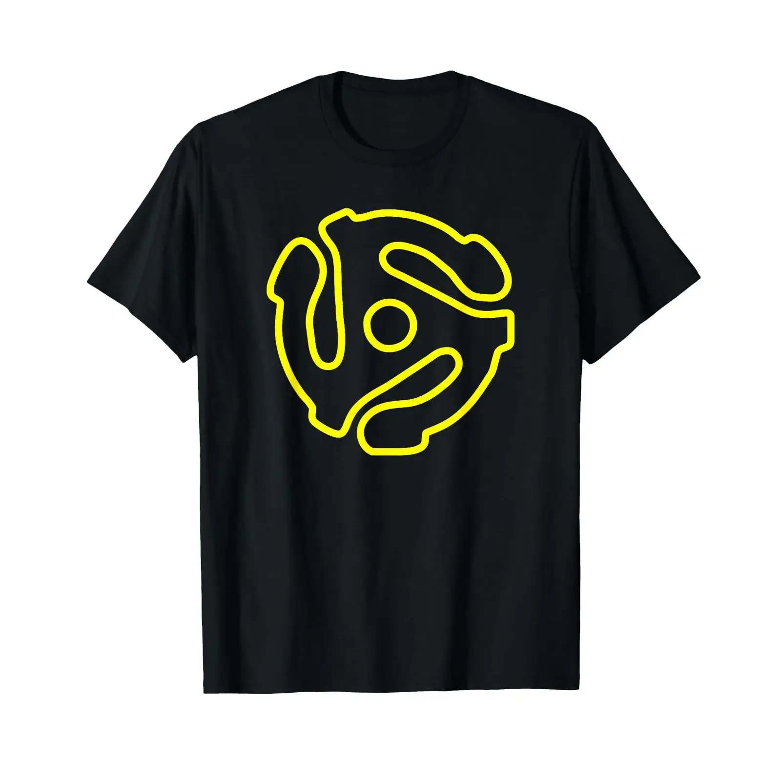 Vintage 45 RPM Record Adapter Retro Vinyl Music Spindle T Shirt vintage Washed Casual fashion graphic Top For Everyday Wear