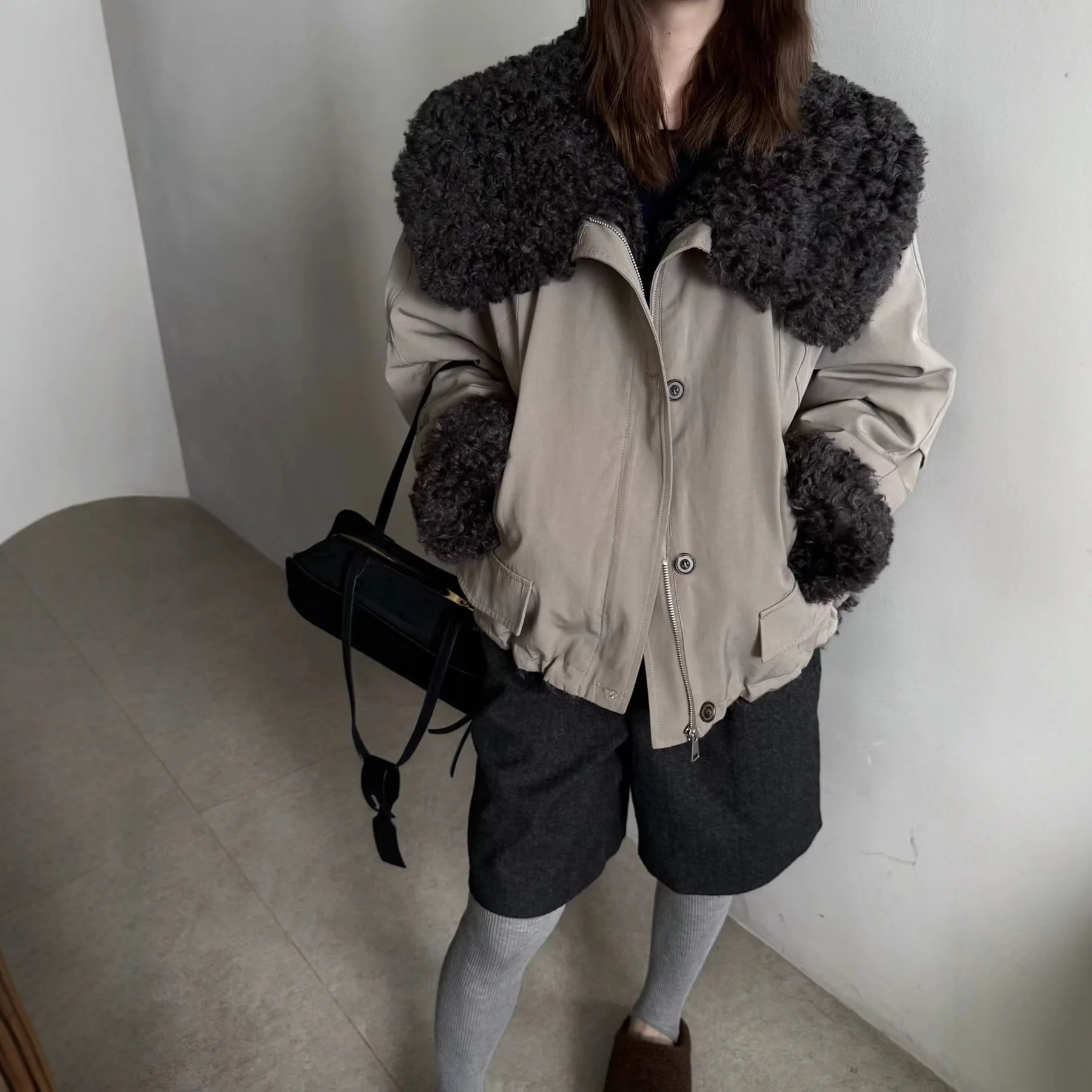 

2025 Autumn and Winter New Loose Lapel Cotton Clothes Women's Casual Versatile Thickened Warm Jacket