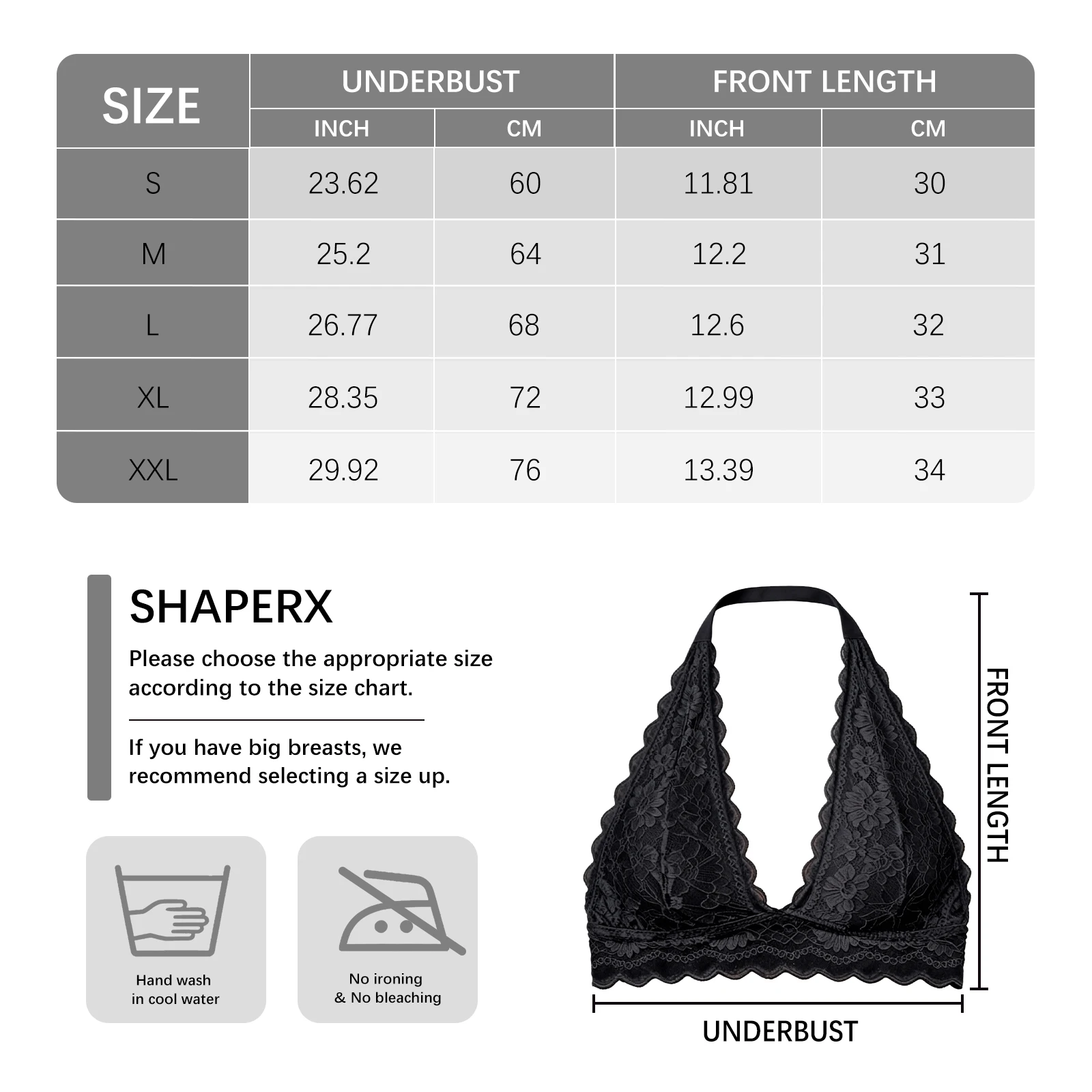 Halter Neck Lace Bralette For Women Floral Scalloped Edge Sexy Boho Crop Top Street Style Backless Deep V Wireless Soft Cup Bra view 6